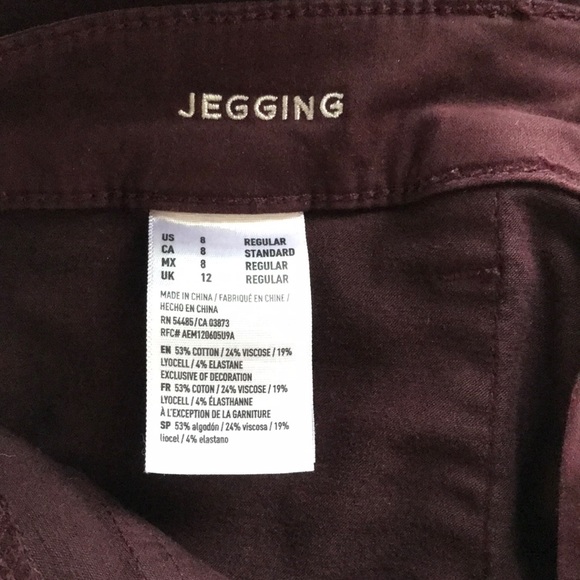 American Eagle Maroon Jegging Button up - Picture 4 of 6